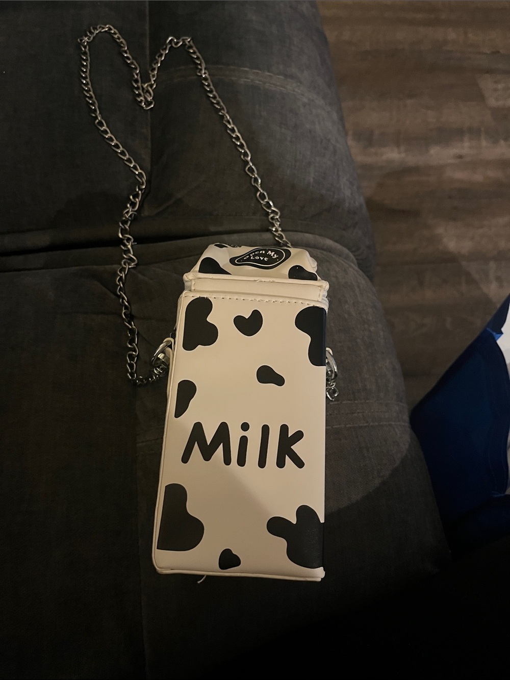 Milk Print Crossbody Bag - Black & White